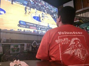 Meghan took this photo of me extremely focused on the game just after tip-off.